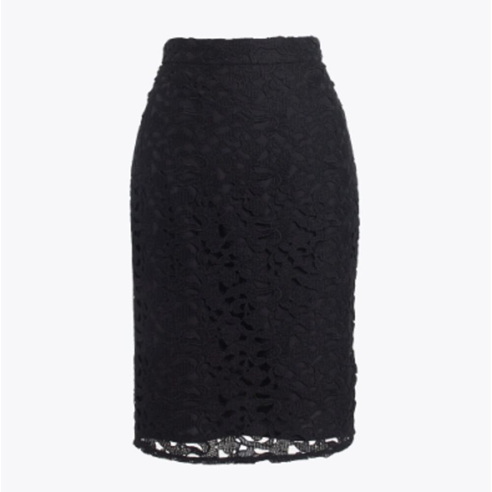 J. Crew Factory Black Lace Pencil Skirt Size 6